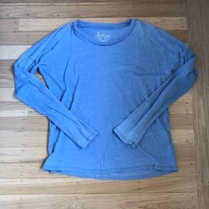 Marine Layer indigo dyed long sleeve t-shirt.